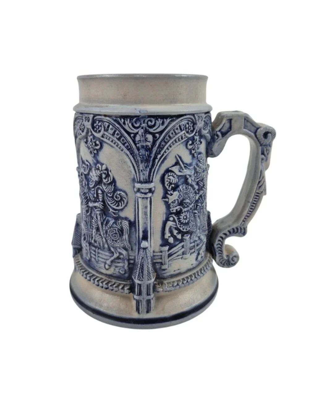 Thewalt Beer Stain Limited Edition Germany Blue Gray Salt Glazed Raised Relief